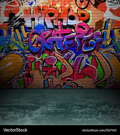 Graffiti wall urban street art painting Royalty Free Vector