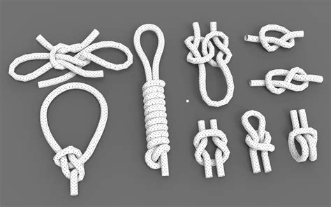 Rope Knot Types 3D model | CGTrader