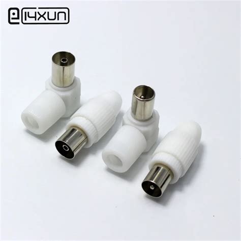 1set TV Plug with Pin for Antennas 90 / 180 Degrees TV RF Coaxial Male ...