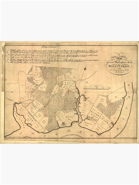 "Vintage Map of The Mount Vernon Plantation (1801)" Poster for Sale by ...