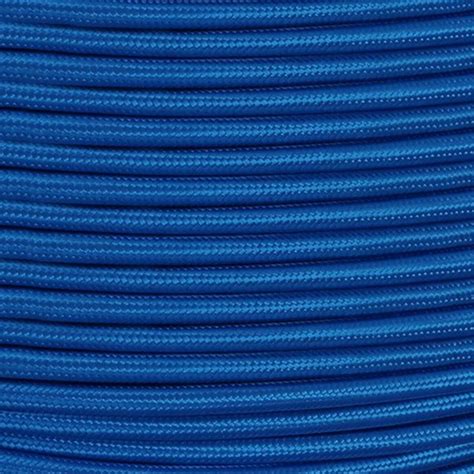 Electric Blue Fabric Braided Cable, 2 Core Round | Mullan Lighting