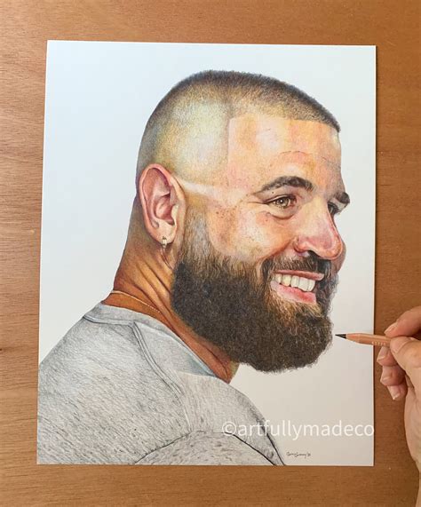 Hyper Realistic Custom Pencil Portrait Drawing From Photo, Colored ...