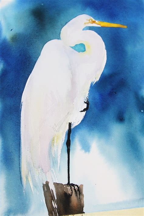 Art of the Day: Painting an Egret