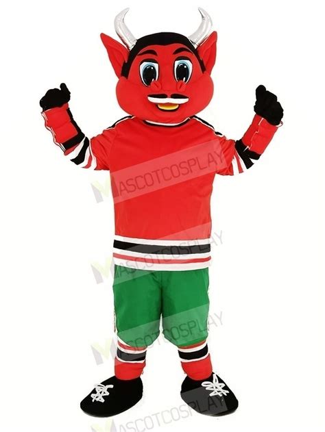 New Jersey Red Devil with Green Trousers Mascot Costume