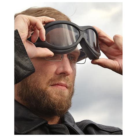 Big Ben Motorcycle Goggles Smoke Lense Fit Over Glasses - FitnessRetro