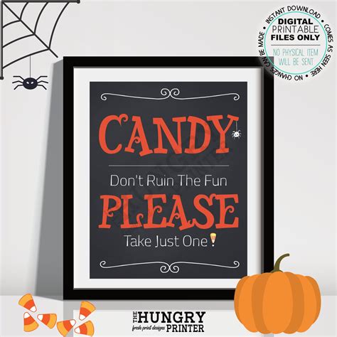 Halloween Candy Sign Printable