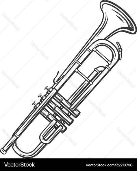 Trumpet outline icon Royalty Free Vector Image