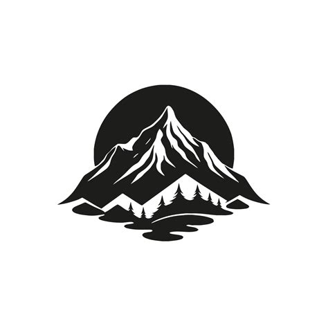 Mountain black and white logo design vector, nature landscape adventure ...