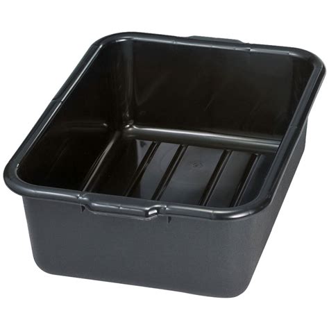 Tablecraft 1537E Black 21" x 16" x 7" Recycled Polyethylene Plastic Bus ...