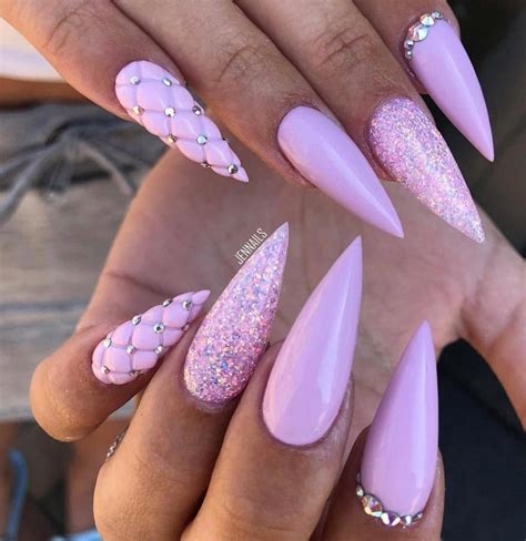 #pink #stiletto #glitternails #glitternails2018 #nailart #naildesigns # ...