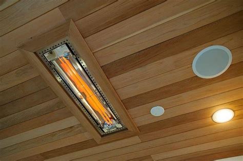 recessed infratech heater in tongue-and-groove wood ceiling