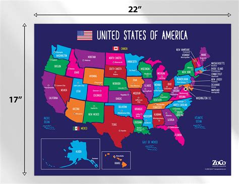 Buy Map of USA States and Capitals Poster - Laminated, 17 x 22 inches ...