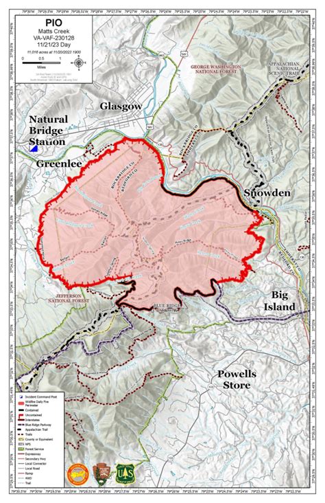 Virginia wildfire in Bedford County reaches 6,835 acres