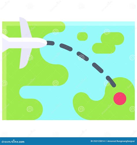 Flight Route Icon, Location Map and Navigation Vector Stock Vector ...