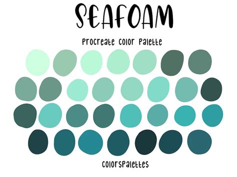 Seafoam Procreate Color Palette / Colorspalettes™ - Etsy