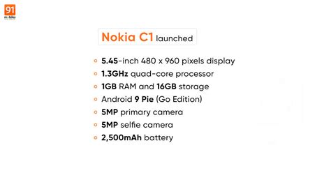 Nokia C1 entry-level Android Go phone without 4G support launched ...