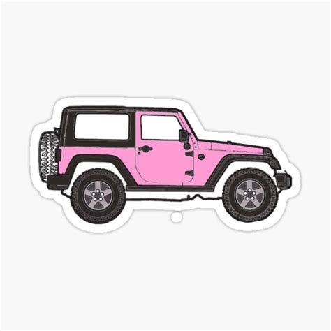 Pink Jeep Stickers | Redbubble