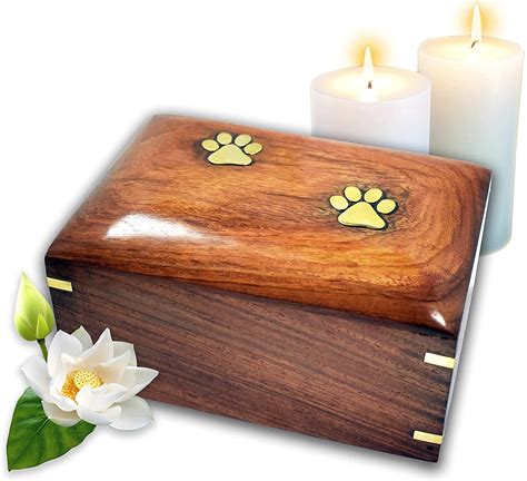 Lindia Artisans Beautiful Wooden Urn with Brass Paw Design Personalized ...