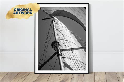 Black and White Sailboat Art Print Sailing Photography - Etsy