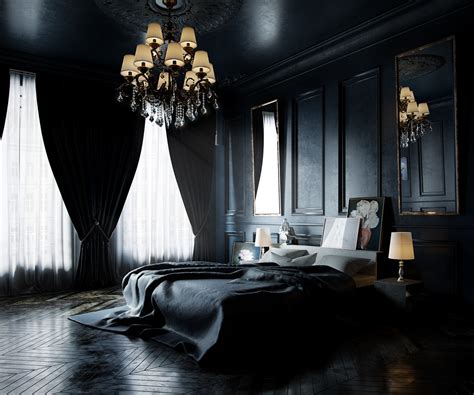 Black interior design on Behance