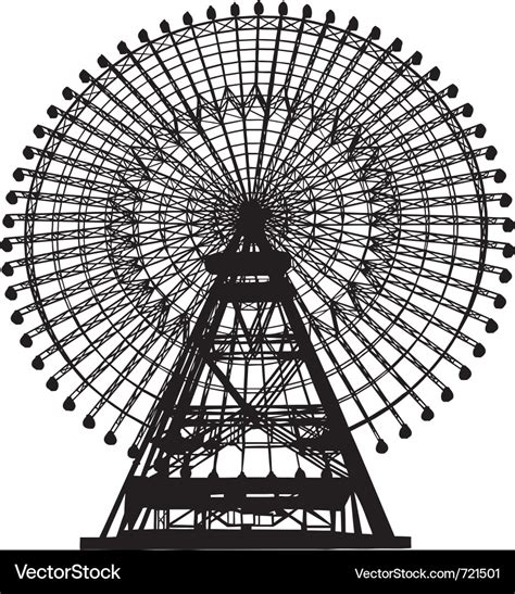 Ferris wheel silhouette Royalty Free Vector Image