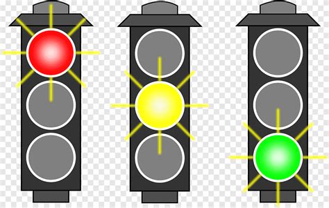 Three traffic lights with red, yellow, and green lights, Traffic light ...