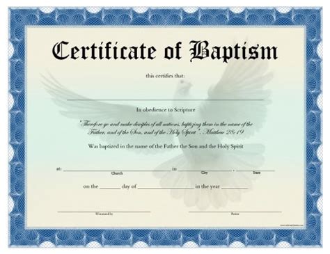 Printable Baptism Certificate | Brennan