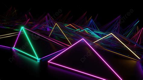 Neon Rgb Light 3d Rendering On Dark Background With Abstract Laser ...