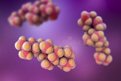 Molecule of Cholesterol, 3D Illustration Stock Illustration ...