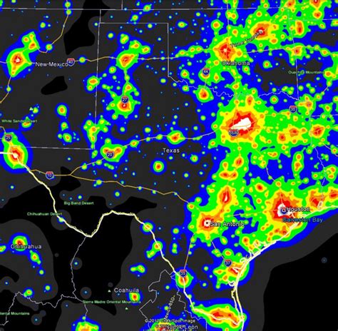 Light Pollution Map Texas | Free Printable Maps