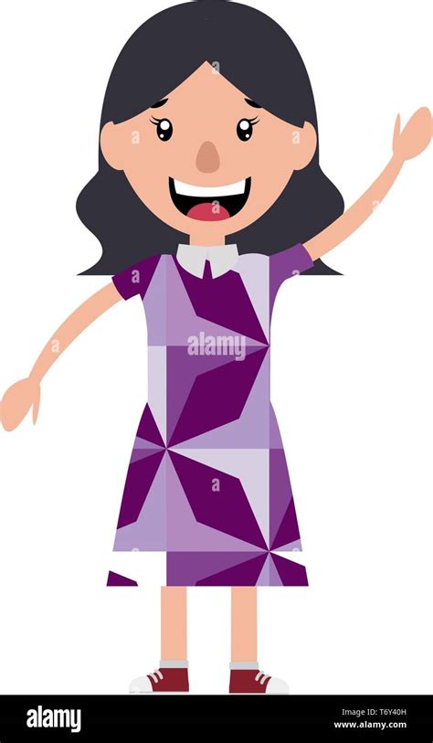 Girl waving goodbye Stock Vector Images - Alamy