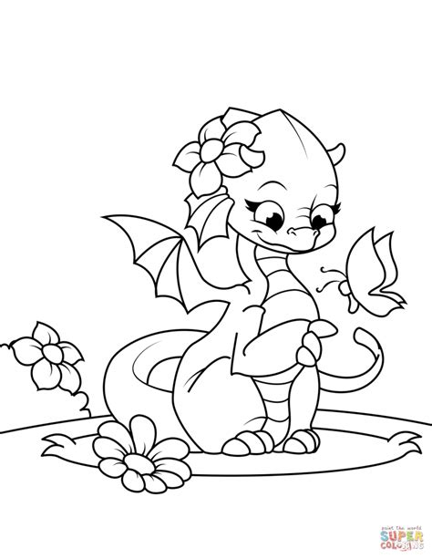 Dragon Coloring Pages Easy Cute Baby Dragon Drawings - Francine