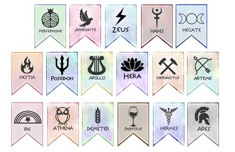 Greek Gods And Goddesses Symbols Chart