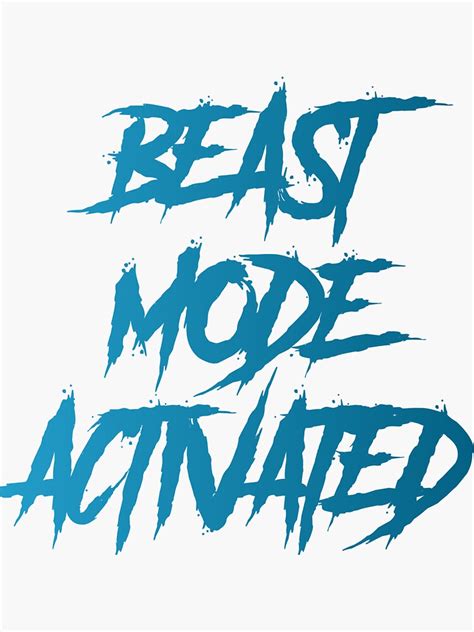 "Beast Mode Activated" Sticker for Sale by Benzerro | Redbubble