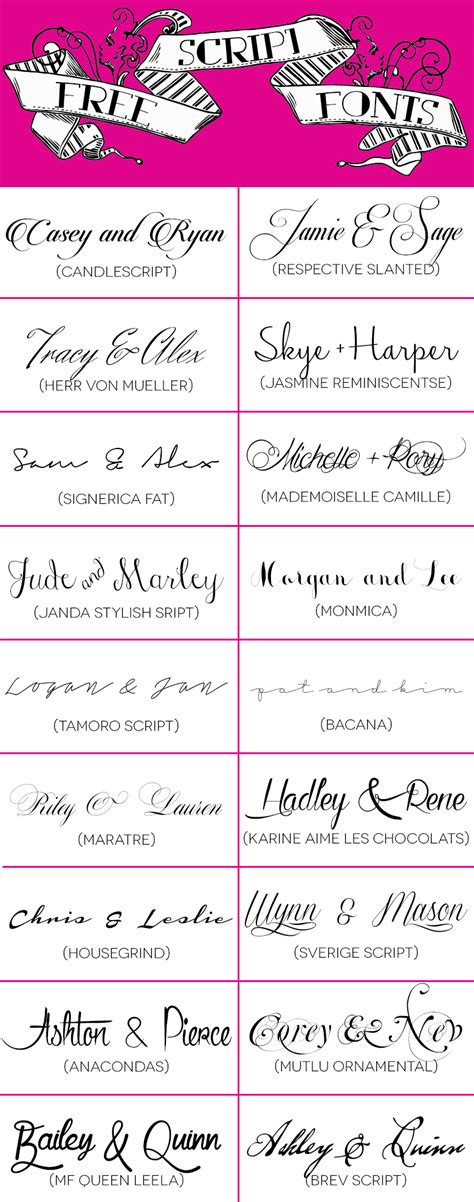 Best Free Wedding Fonts For Invitations