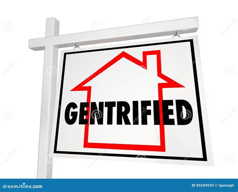 Gentrified Neighborhoods Home for Sale Sign Gentrification 3d Il Stock ...