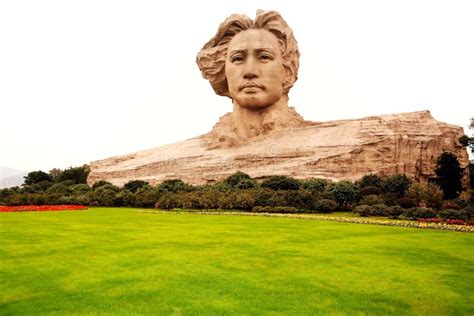 The Mao Zedong Carving in Juzizhou Island Stock Photo - Image of ...