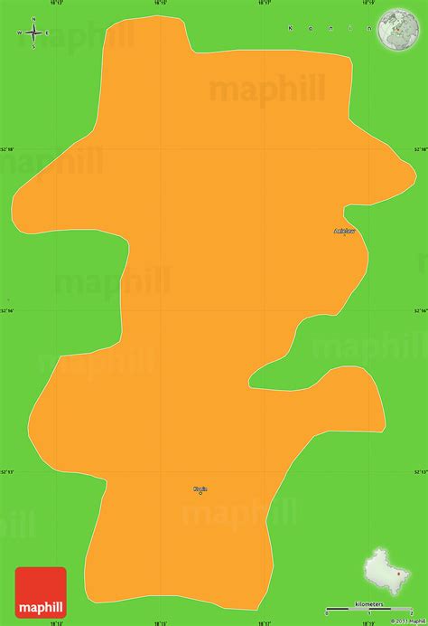 Political Simple Map of Konin