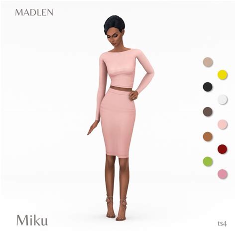 Miku Outfit | Madlen | Sims 4 dresses, Outfits, Clothes for women