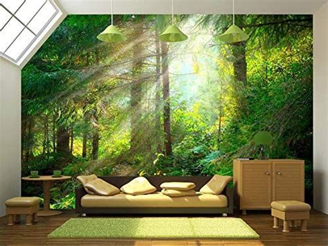 Beautiful Forest Wallpaper Wall Mural Decor | Large wall murals, Mural ...