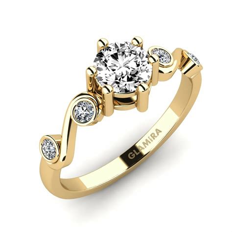 Order 0.65 Carat Round cut Yellow Gold Moissanite Engagement Ring Lyth ...