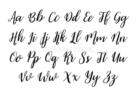 Alphabet Font. Handwritten Alphabet for Text. Calligraphy Script for ...