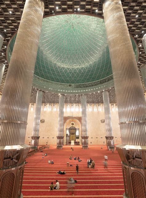 Interior of Istiqlal Mosque Jakarta in Indonesia Editorial Image ...