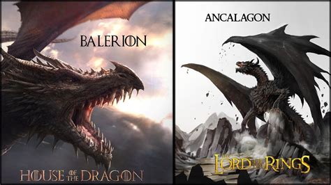 How Big Is Balerion & Vhagar Compared To Middle Earth Dragons? - YouTube