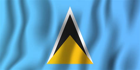 Saint Lucia realistic waving flag vector illustration. National country ...