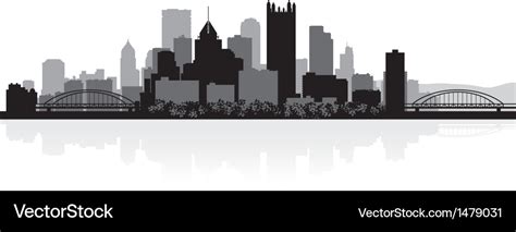 Pittsburgh usa city skyline silhouette Royalty Free Vector