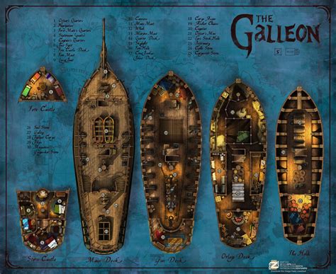 The Galleon Deluxe | Zovya RPG Maps on Patreon | Galleon ship ...