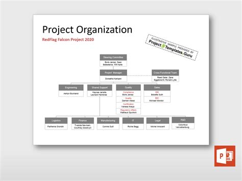 Project Team Organization Chart Template