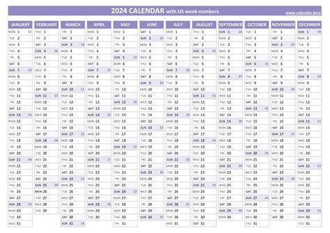 2024 Us Weekly Calendar Excel Sheet - Irma Bernadette