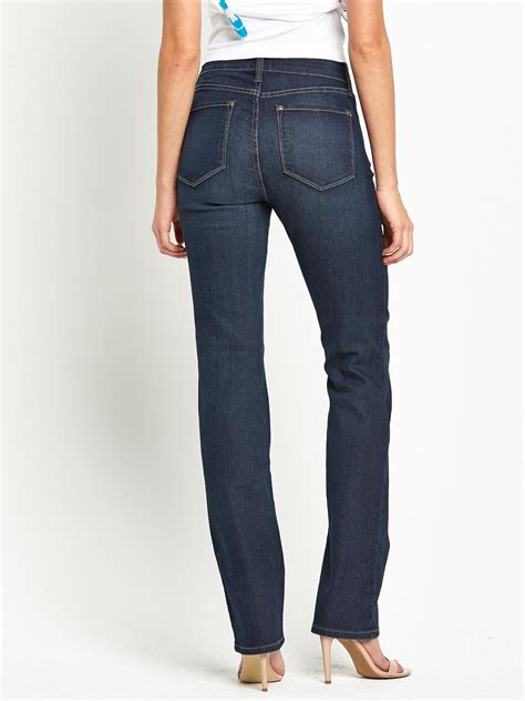 Nydj High Waisted Straight Leg Slimming Jeans in Blue (mid_wash_denim ...